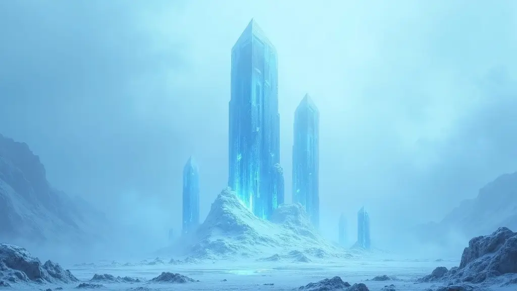 Fantasy crystal tower concept art rendered by Google Imagen 4 AI Image Generator