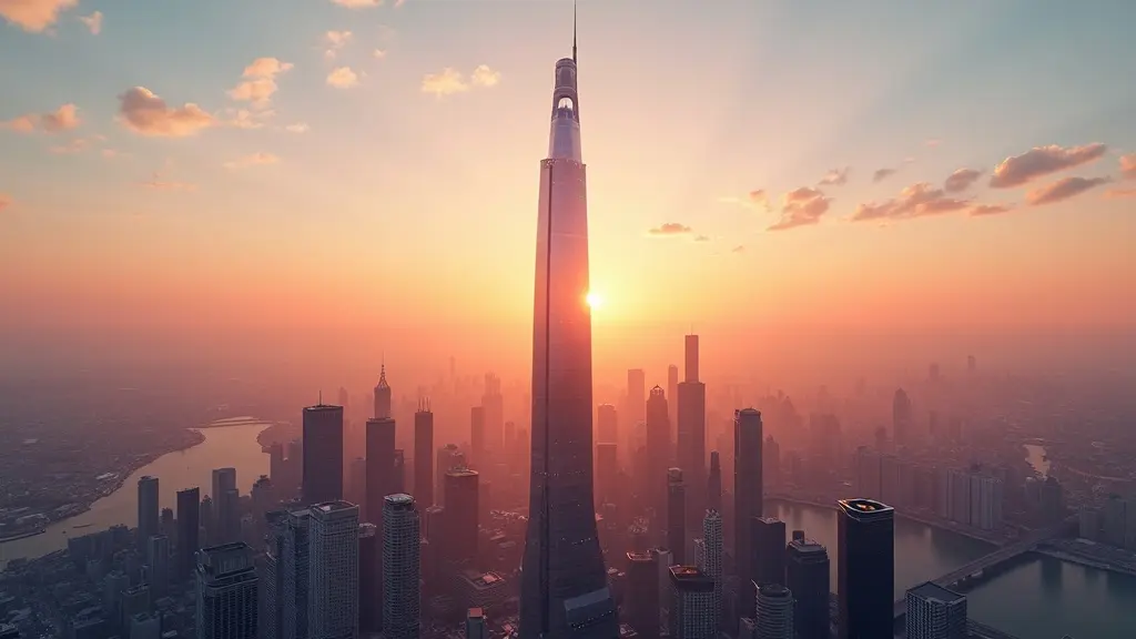 Photo-realistic architectural scene generated with Flux Kontext Max AI Image to Image, showing a futuristic glass building at sunset