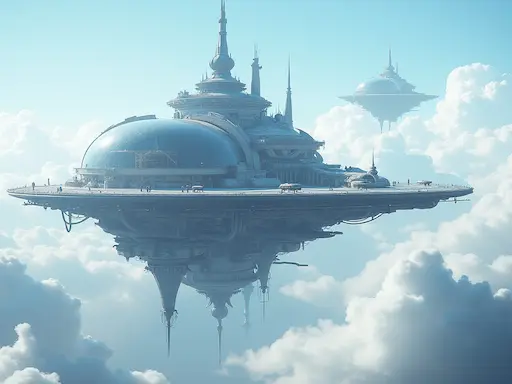 AI-generated futuristic city using image to image generator for sci-fi architectural design
