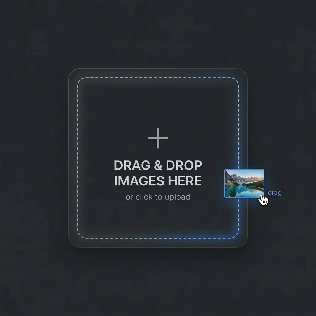 Drag and drop image upload interface for Kling 3.0
