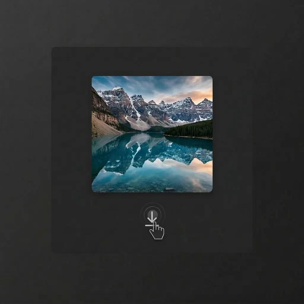 Generated 4K image with download button