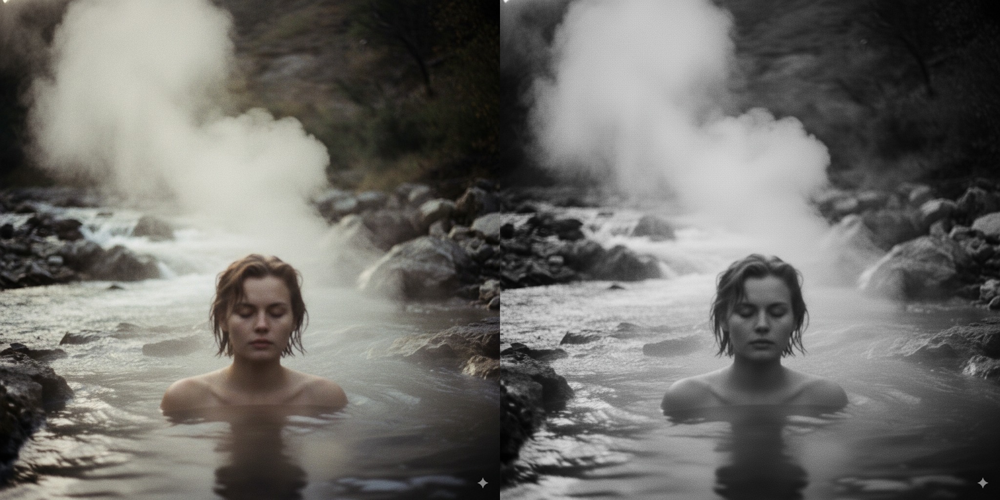 Split screen showing a comparison of text-to-image and image remix features